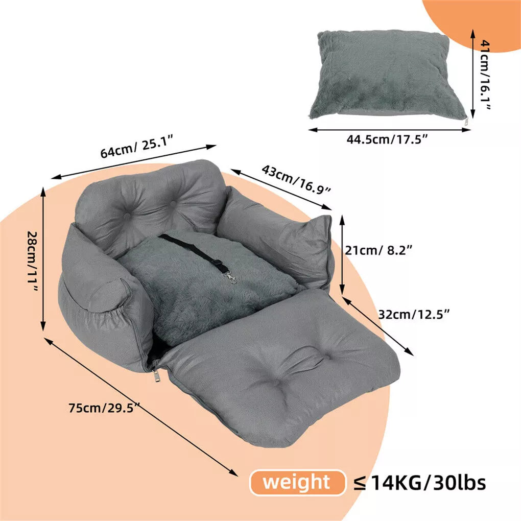 Grey Dog Car Seat Cover