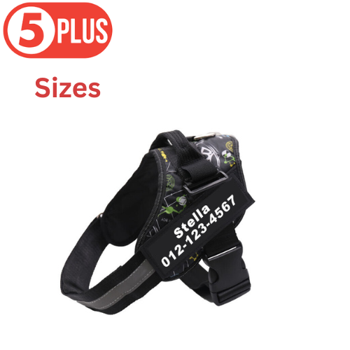 Graphitti Black Personalized Dog Harness