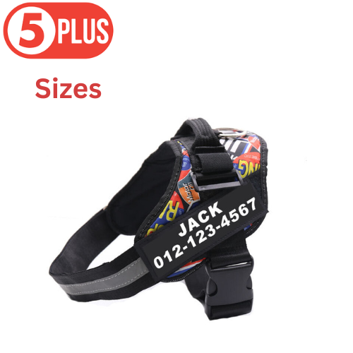 Graphitti Red Personalized Dog Harness