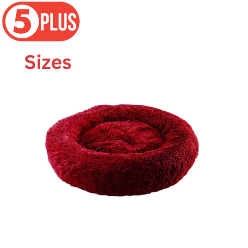 Deep Red Calming Dog Bed