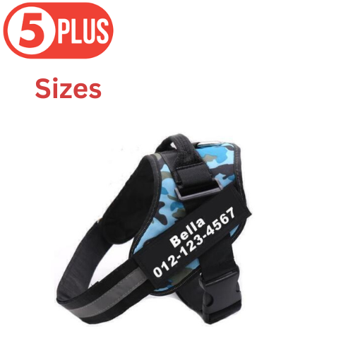 Blue Camo Personalized Dog Harness