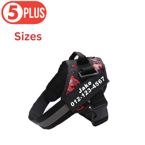 Red Camo Personalized Dog Harness