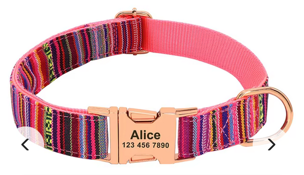 Nylon Personalized Dog Collar