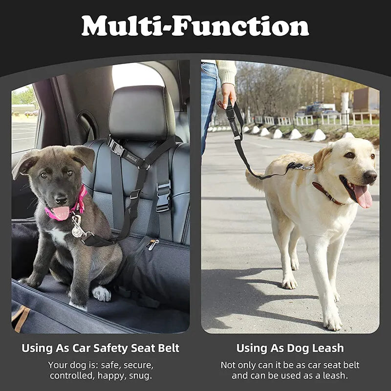 Army Green Head Rest Seat Belt / Leash